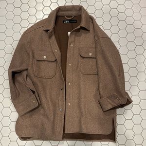 ZARA NWT tan shacket